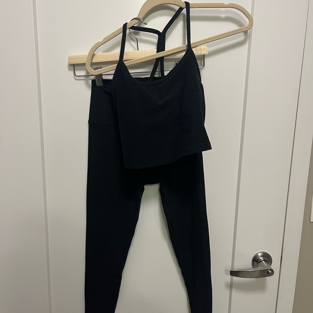 Beyond Yoga Black Leggings and Top Set
